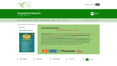 اسکرین شات سایت Geographical Research - تحلیل رتبه و سئو
