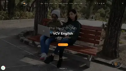 اسکرین شات سایت VCV English سیستم مدرن و هیبرید آموزش زبان انگلیسی – وی سی وی - تحلیل رتبه و سئو