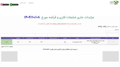 اسکرین شات سایت مزایدات ضایعات فلزی و قراضه - iZex آیزکس | بورس ضایعات ایران - تحلیل رتبه و سئو