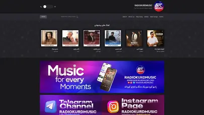 اسکرین شات سایت رادیوکردموزیک - دانلود آهنگ کردی جدید - تحلیل رتبه و سئو