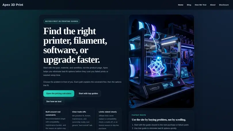 اسکرین شات سایت 3D Printer Buying Guides, Tools & Fixes - تحلیل رتبه و سئو