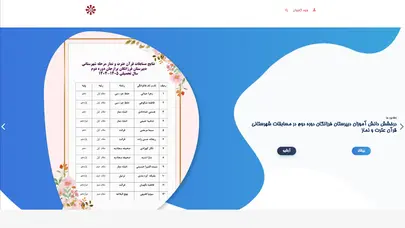 اسکرین شات سایت استعدادهای درخشان فرزانگان برازجان - مدرسه هوشمند - تحلیل رتبه و سئو