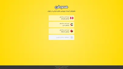 اسکرین شات سایت هموطن: لیست کسب و کار های ایرانی در جهان - تحلیل رتبه و سئو