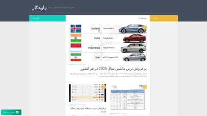 اسکرین شات سایت راپید‌کار | مشخصات فنی اتومبیل ها - تحلیل رتبه و سئو