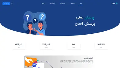 اسکرین شات سایت پرسان | اشتراک تجربه زندگی - تحلیل رتبه و سئو
